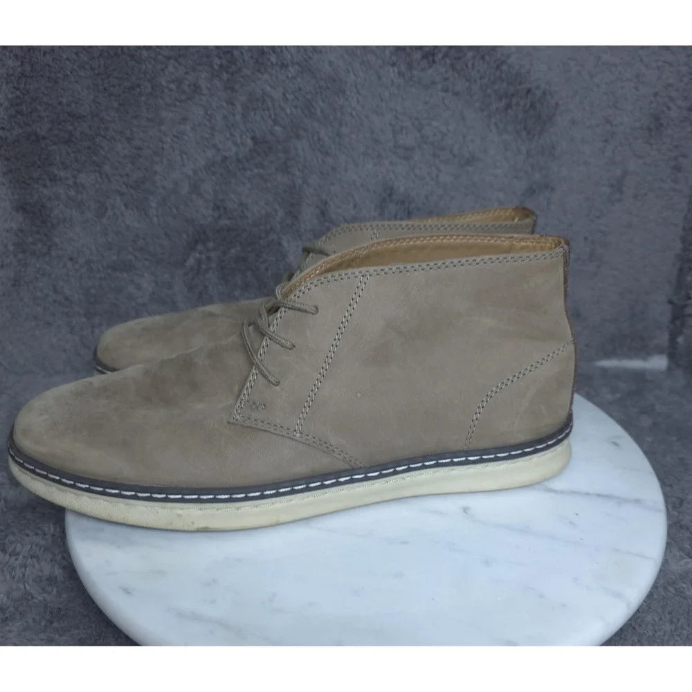Johnston & Murphy Boots Boys Size 7 Beige Chukka Shoes Leather Casual 28-3857